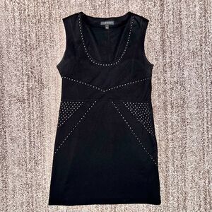 Rock and Republic Women's Sheath Column Short Mini Beaded Black Dress - Size L